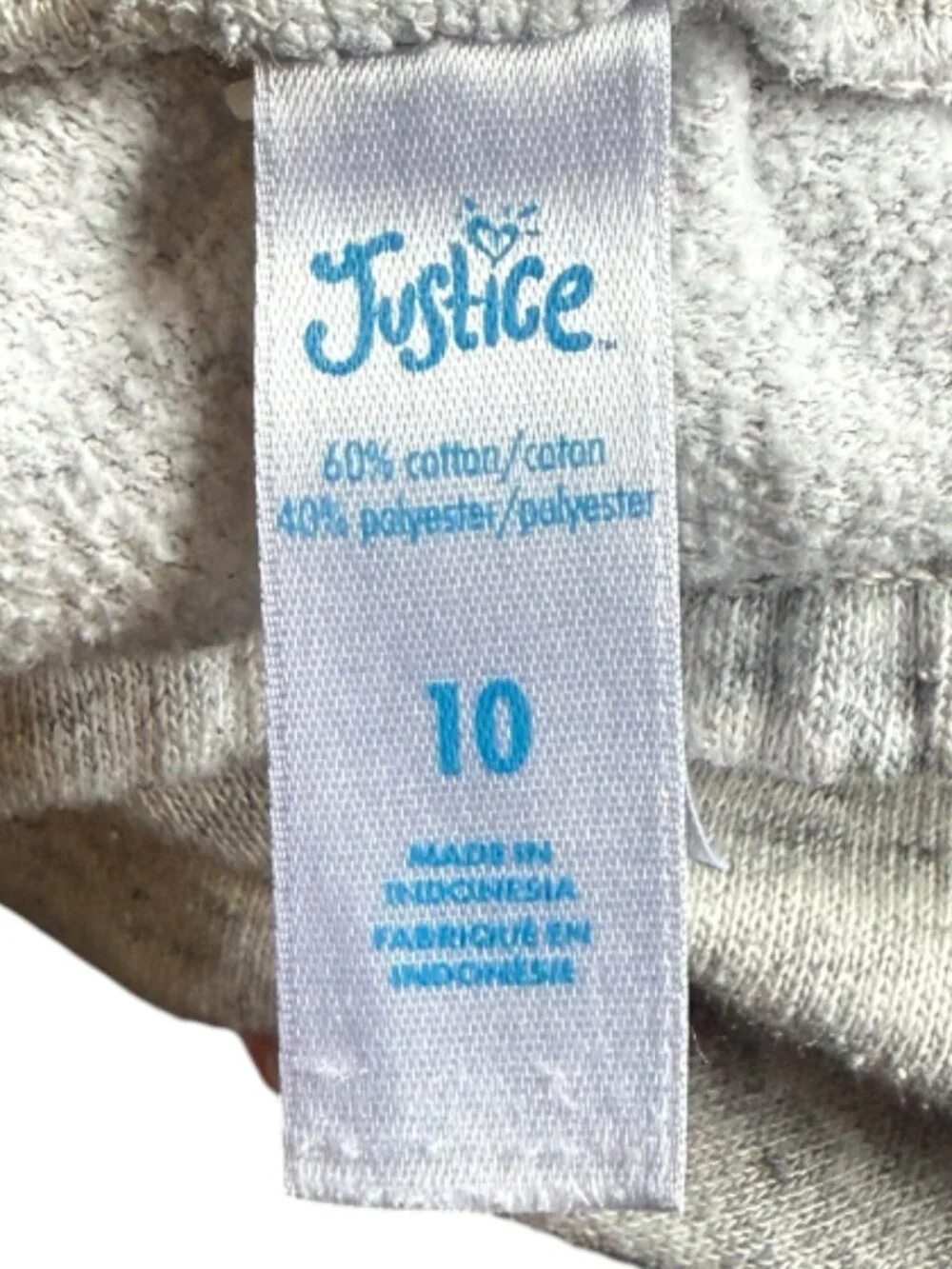 Justice Girl's Graphic Jogger Sweatpants - Gray Heather - Size Medium (10)